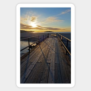 Good Harbor Beach Footbridge Shadows Sticker